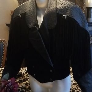 Couture Ostrich and Suede jacket